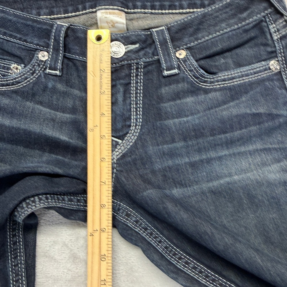 True Religion Jeans Women 30 Section Straight Petite Dark Wash Denim Embroidered - Picture 13 of 15